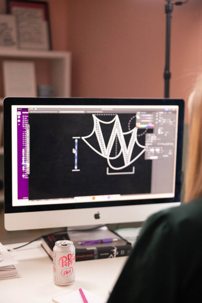 Logo being built in design software, part of Jess Creatives' branding for therapists and medical practitioners